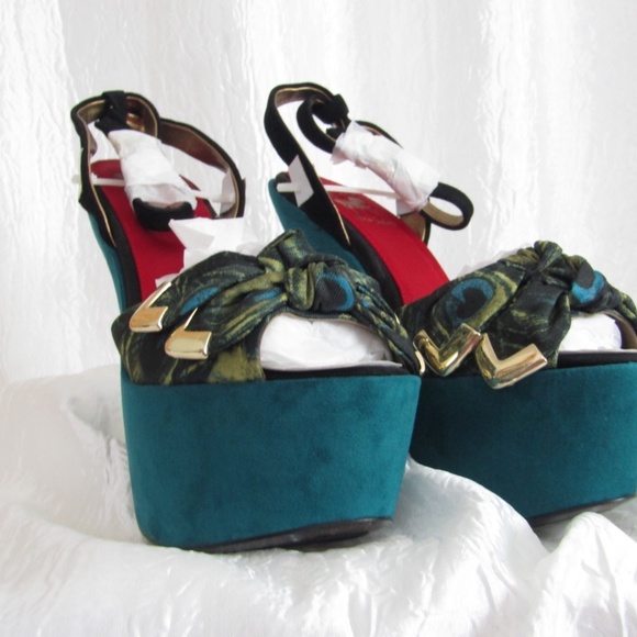 New Peacock Blue Circus by Sam Edleman Jenny Platform heels 7 - Picture 2 of 7